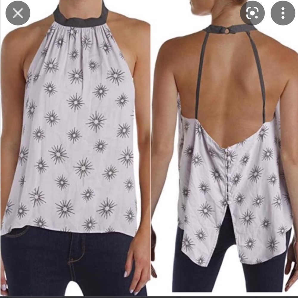 NWT! Free People lavender sun printer halter top